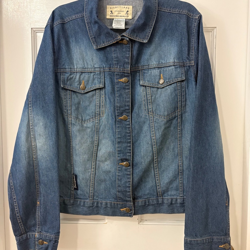 Disneyland Denim Jacket Women XXL Trucker Mickey Mouse Buttons  Disney Retro